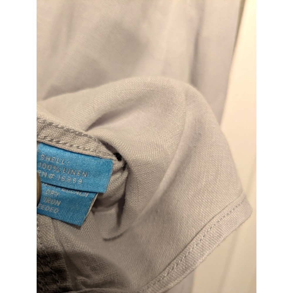 J. Mclaughlin Button Up Linen Shirt Mens L Beach/Formal Light Gray‎ Long Sleeve - Picture 6 of 16